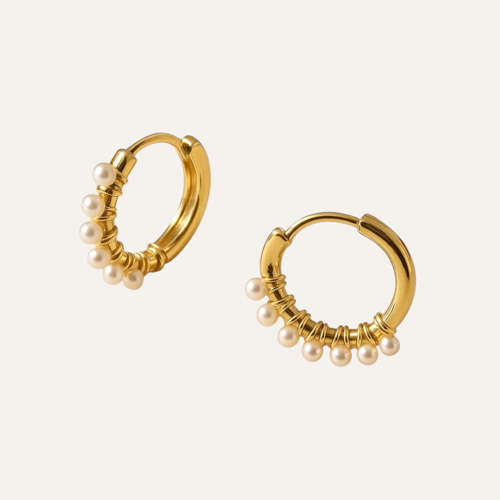 Philia Pearl Huggie Earrings